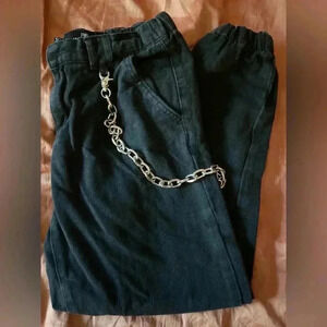 BBJ Women’s Junior’s Size 5 Black Chained Joggers